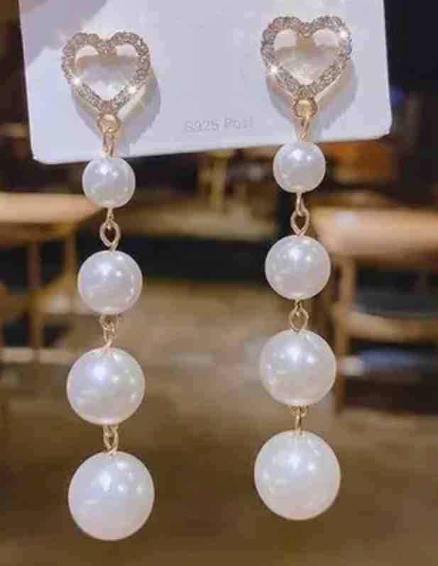 Long Pearl Earrings For Girls And Women