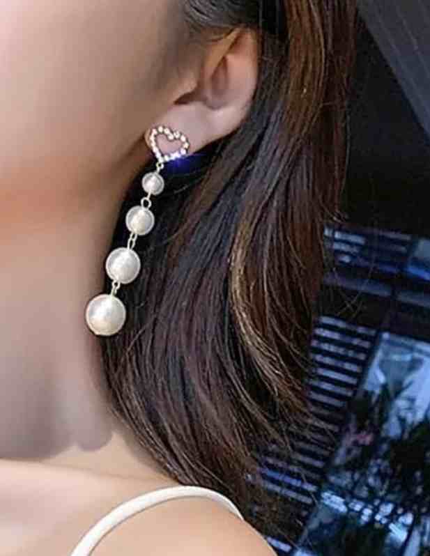 Long Pearl Earrings For Girls And Women