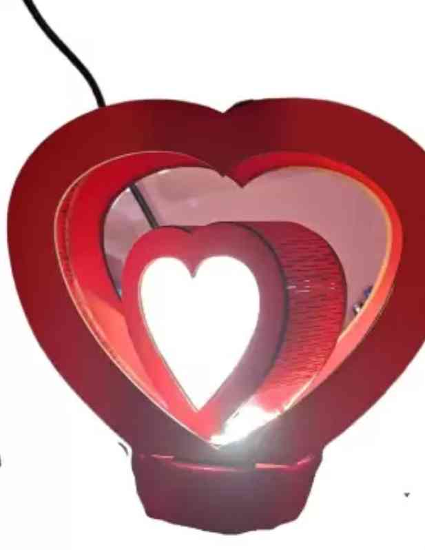 Shop Personalised Photo Rotating Lamp Twin Heart