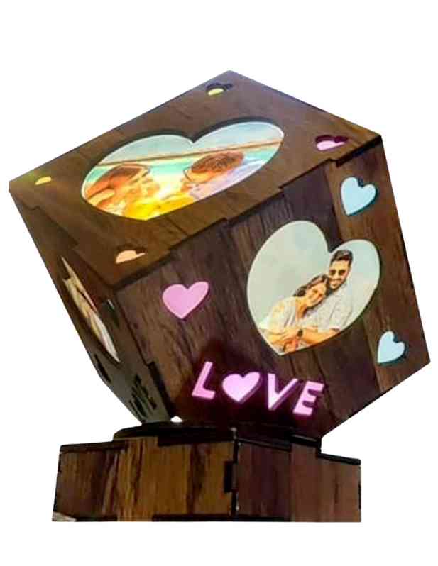 Personalised Rotating Cube Lamp