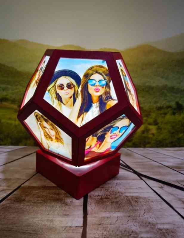 Personalised Rotating Lamp Pentagon