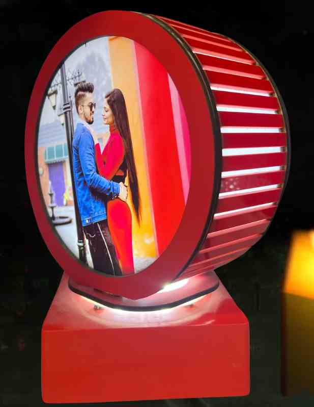 Personalized Rotating Photo Lamp Round