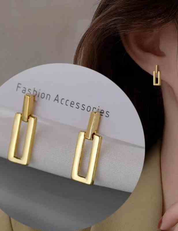 Trending Copper Rectangular Earrings shop now