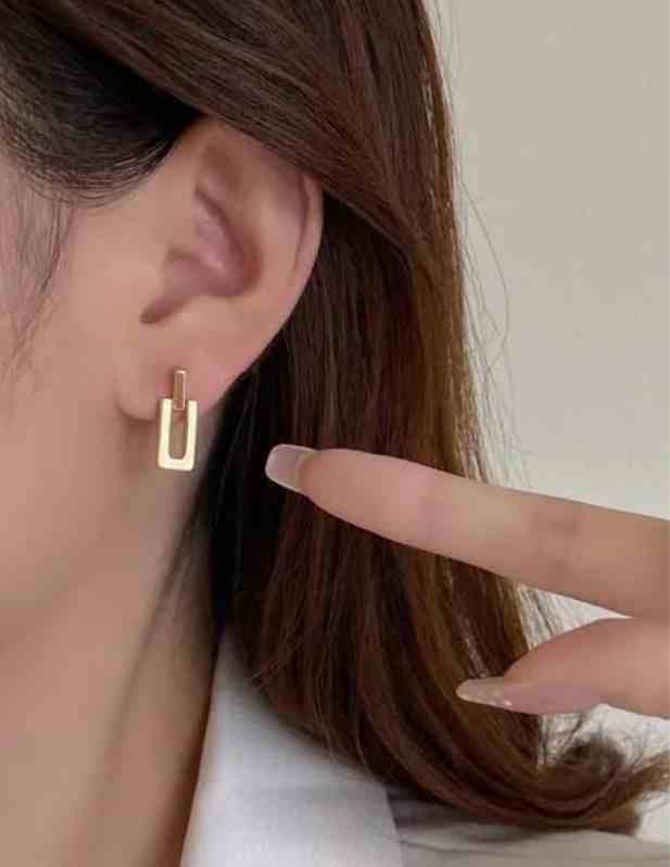 Trending Copper Rectangular Earrings