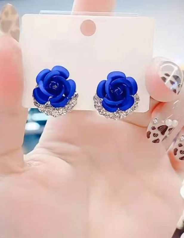 Blue Rose Earrings