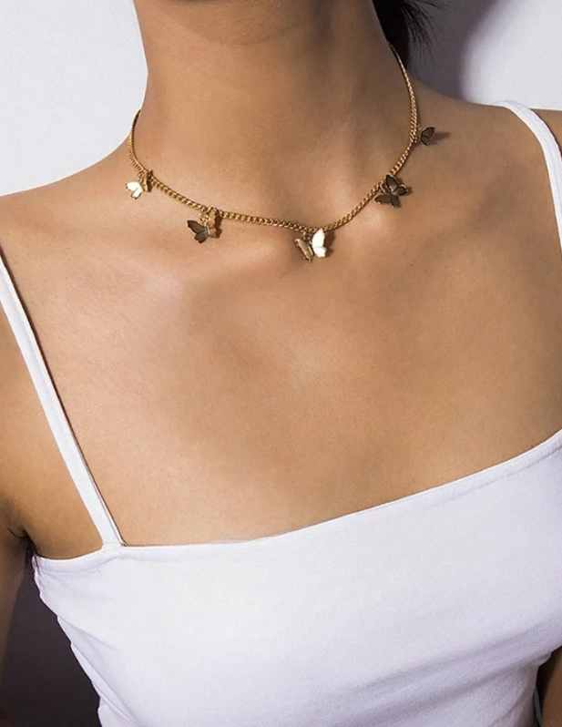 Butterfly Choker Necklace golden shop now