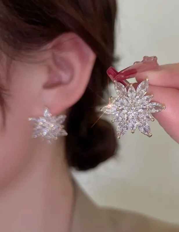 letest Crystal Flower Earrings