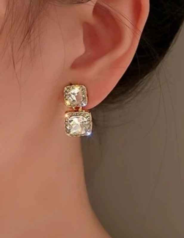 Golden Crystal Earrings