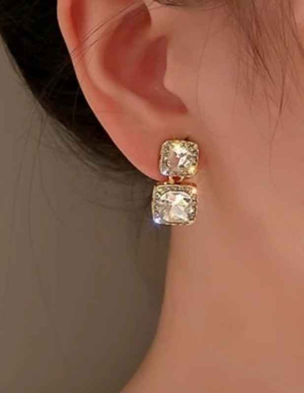 Golden Crystal Earrings shop now