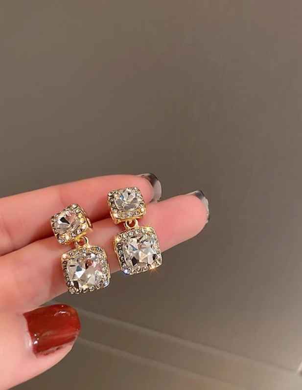 Golden Crystal Earrings