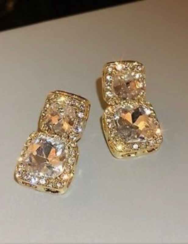 Golden Crystal Earrings