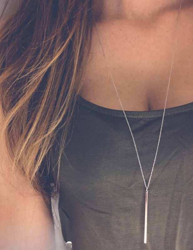 Long Chain With Pendant Silver