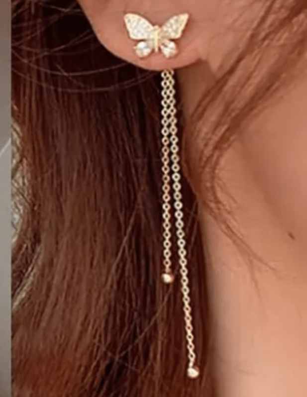 Long Small Butterfly Earrings