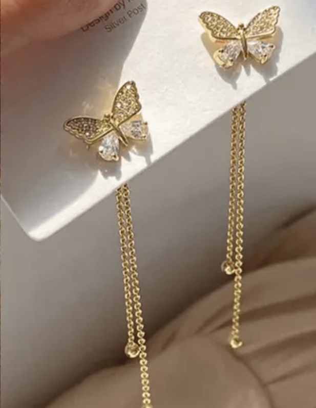 Long Small Butterfly Earrings