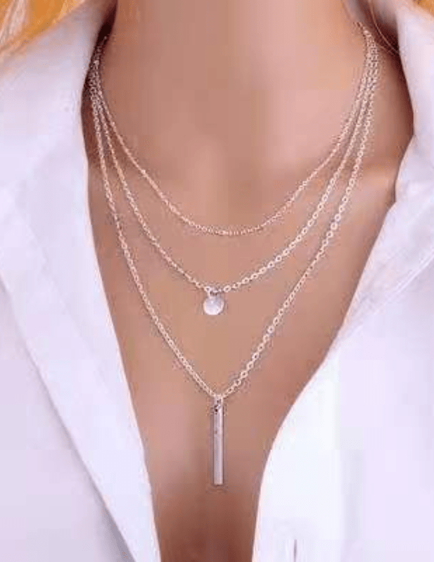 Multi Layered Pendant golden
