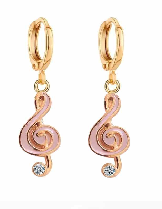 Music Symbol Earrings white