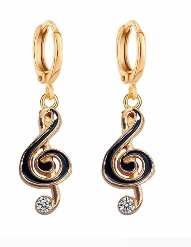 Music Symbol Earrings white