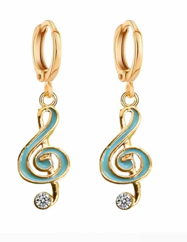 Music Symbol Earrings sky blue
