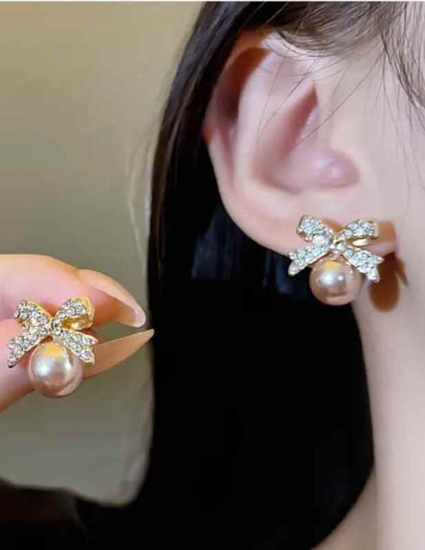 Pearl Bow Earrings
