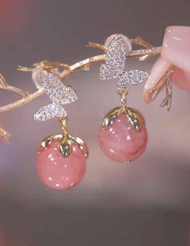 Pink Opal Earrings