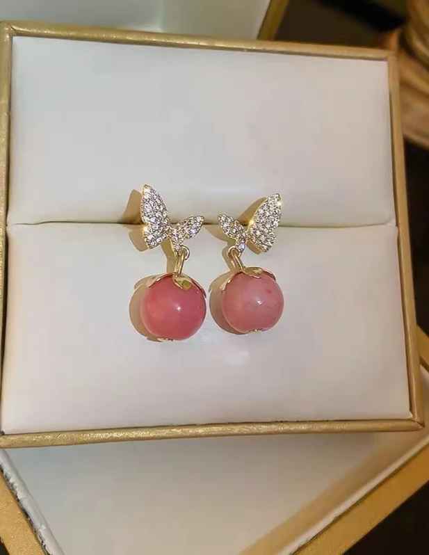 Pink Opal Earrings