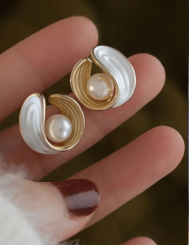 Real Pearl Drop Earrings