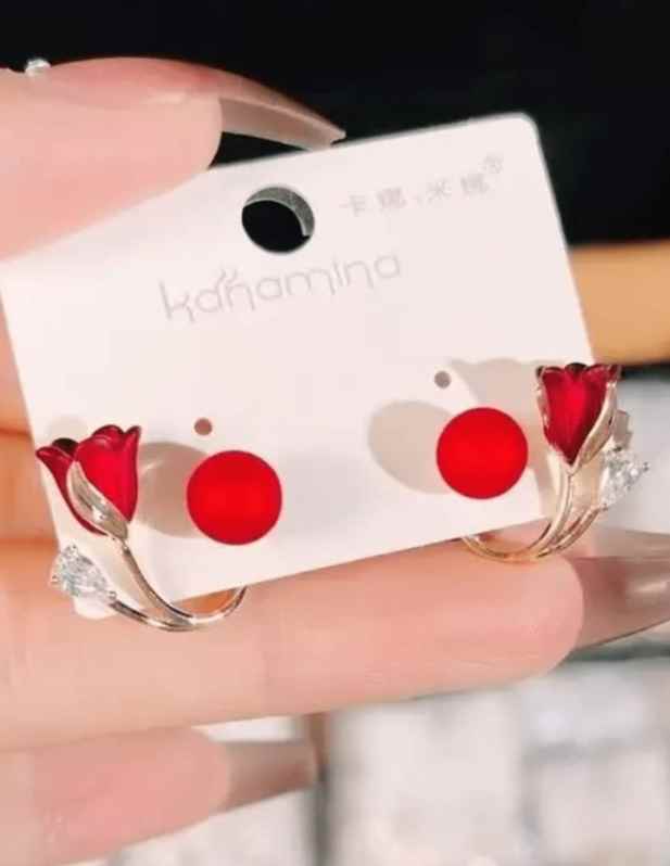 Shop Red Flower Earring