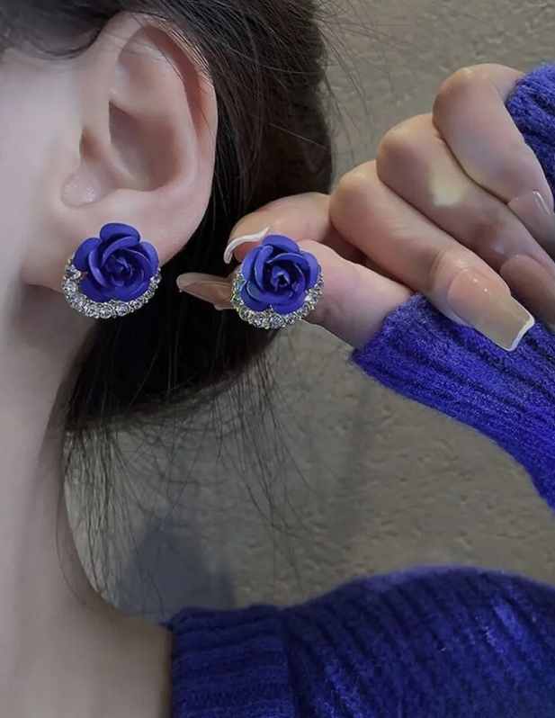 Blue Rose Earrings buy now