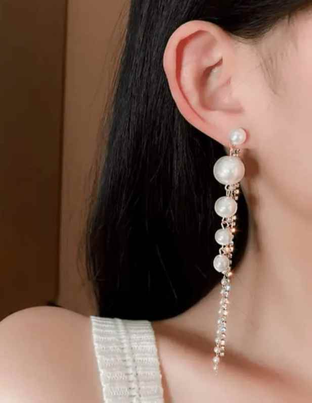 Stylish Long Pearl Earrings Buy now