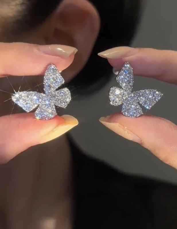 Silver Butterfly Earrings