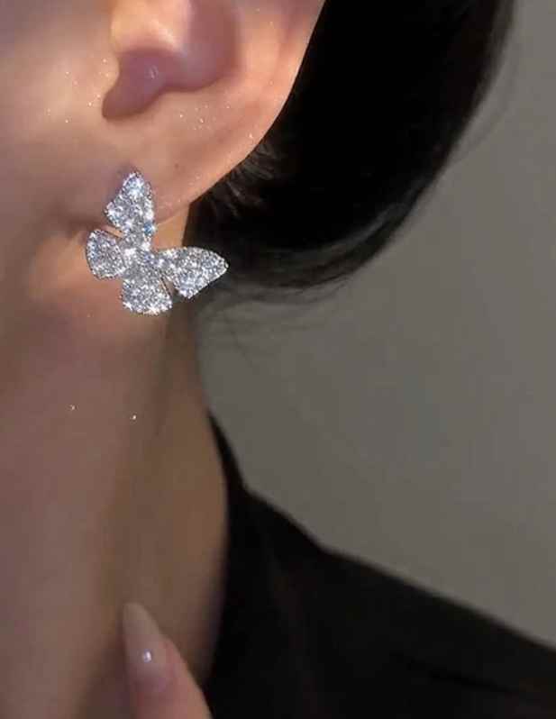 Silver Butterfly Earrings