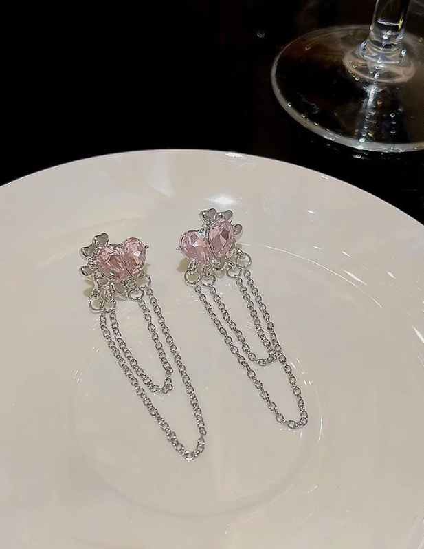 Silver Chain Earring Set