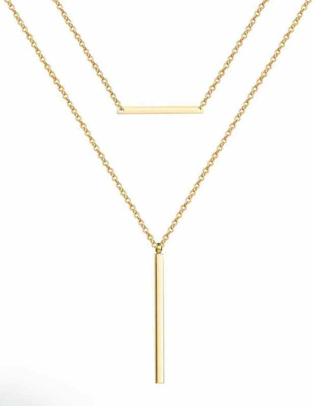 Two layered pendant gold