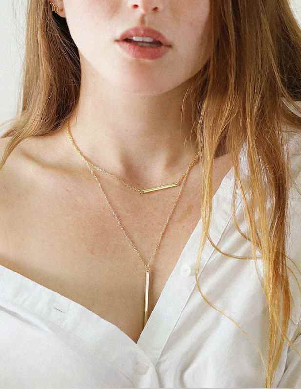 Two layered pendant gold