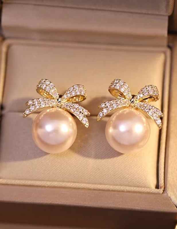 Pearl Bow Earrings