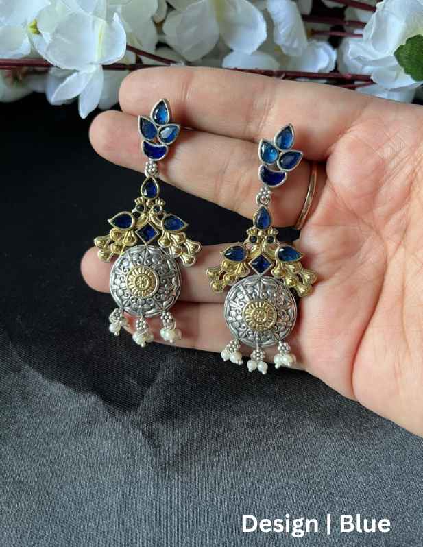 Antique Oxidized Earrings For Women And Girls white