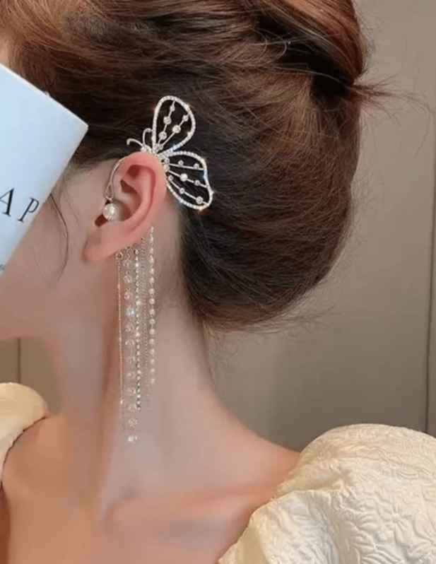 Butterfly And Golden Heart Combo Earrings