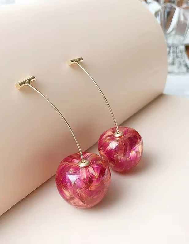 Rose Petals Resin Art Cherry Blossom Earrings shop now