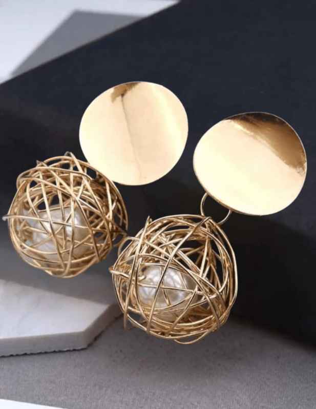 Combo of Flower And Golden Pearl Earrings shop now