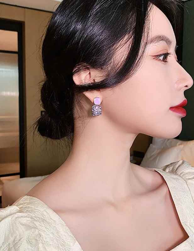 Combo of Pearl Dangle And Stones Square Earrings