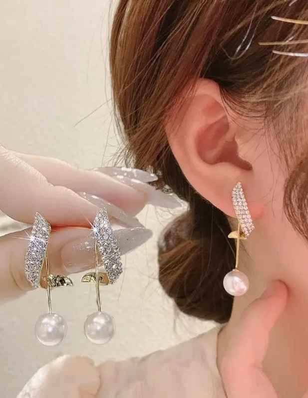 Combo of Pearl Dangle And Stones Square Earrings