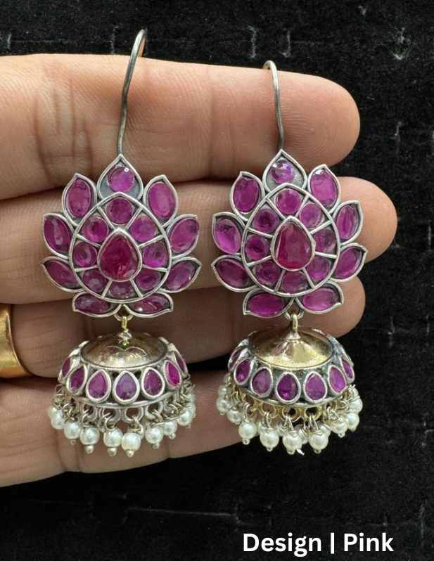 Fancy Jhumka Earrings white