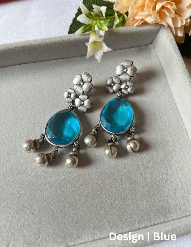 Fancy Oxidised Jhumka Earrings yellow