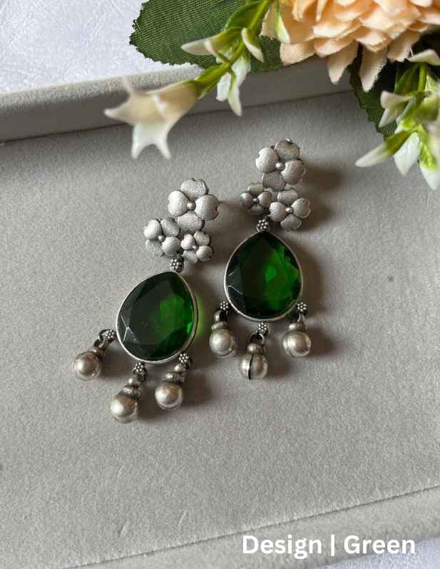 Fancy Oxidised Jhumka Earrings yellow