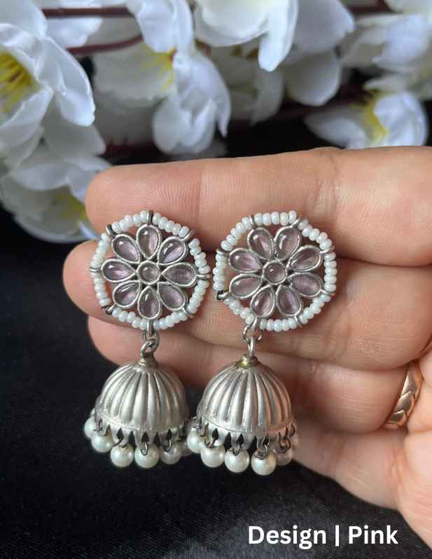 Jhumka Oxidised Earrings For Girls multicolor