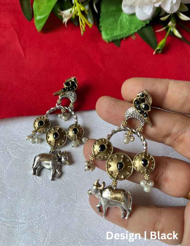 Long Nandi Earrings maroon