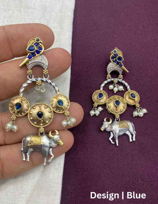 Long Nandi Earrings maroon