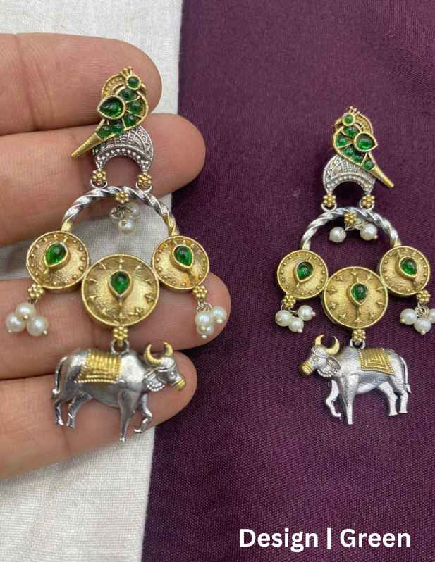 Long Nandi Earrings maroon