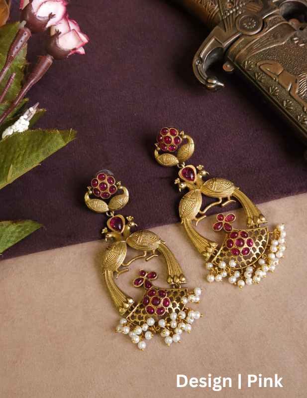 Rajwadi-Peacock-Chandbaali-multicolor