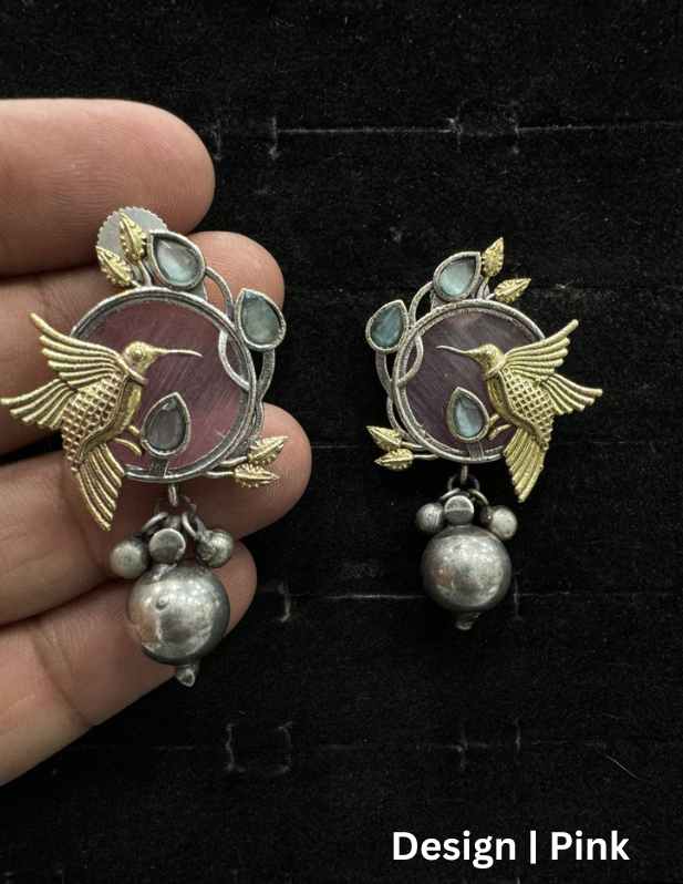 Small Golden Bird Earrings Yellow